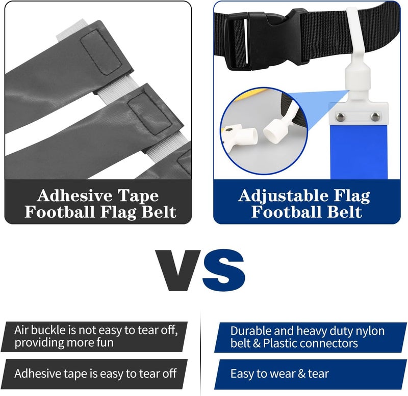 DkOvn Flag Football Belt, 2pcs Adjustable Flag Football Belt with Belt and Flags, for Youths, Adults - Image 3